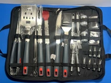 EUHOME BBQ Grill Tool Set – Stainless Steel Barbecue Kit with Carrying Case