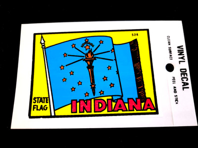 Indiana State Flag Vintage Travel Souvenir Decal Window Sticker - Free Shipping!