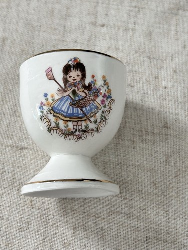 Lot de 2 tasses à oeufs céramique Bo Peep et fille au jardin vintage - Photo 4/6