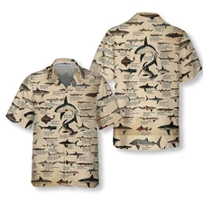 Different Types Of Sharks Hawaiian Shirt Shark Button Up Shirt For Adults Shark