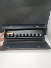 Vintage Doctor's Medical Leather Travel Vial  Case 10 Slots - No Vials