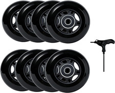 Inline Skate Wheels 85A with ABEC-9 Bearings, 72mm, 8-Pack for Indoor/Outdoor Us
