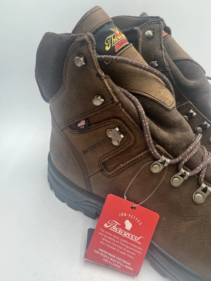 Thorogood American UNION 男式全新工作靴棕色美国尺码 11.5 中号 — 第 3/4 张图片