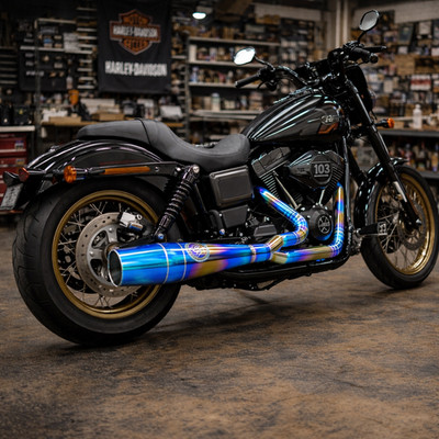 Passend für 2012-2017 Harley Davidson Dyna Low Rider S FLD Auspuffanlage 2-1 ...