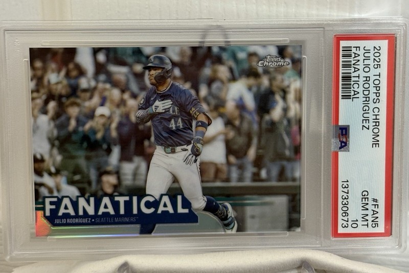 2025 Topps Chrome Julio Rodriguez Fanatical Case Hit SSP #FAN-5 PSA 10 GEM MINT