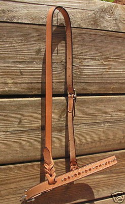 Light Oil Noseband Orange Crystals Studs Barrel Roping