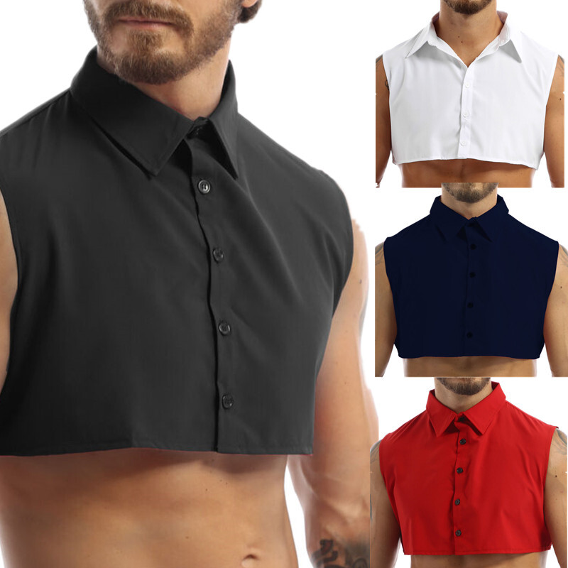 Men Fashion Fake Collar Detachable Shirt Dickey Collar Half Shirts