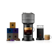 Nespresso Vertuo Next Dark Grey Coffee Machine & Aeroccino3 + 50 Vertuo Capsules
