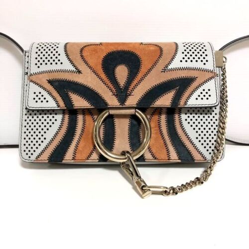 Chloe Faye Chain Shoulder Bag Suede Multicolor Embroidery Western Used Japan - Picture 2 of 10