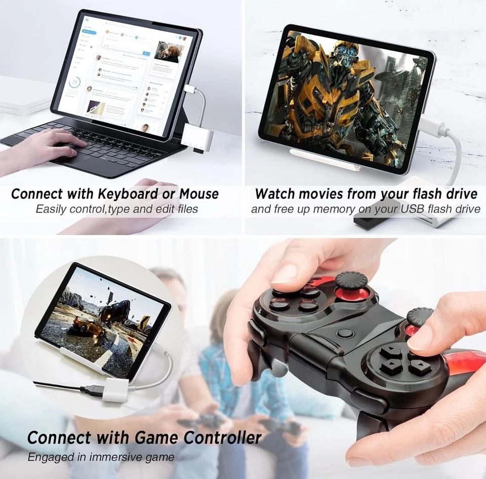 4in1 USB Memory Card Reader SD Micro For iPhone/ipad,USB Socket OTG Adapter Plug - Image 4 of 4