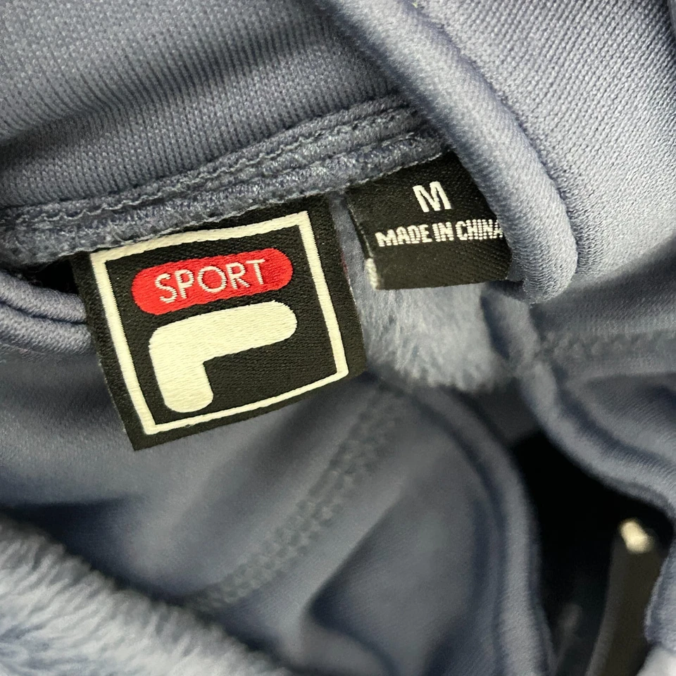 Женская куртка с капюшоном на молнии Fila Sport средний размер синие стеганые панели отверстия для пальцев - Изображение 2 из 4