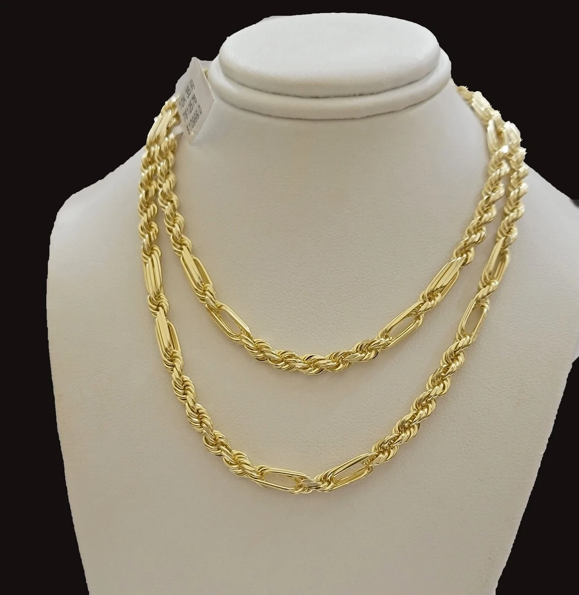 Solid 10k Gold Milano Rope Chain Necklace 22 4.5mm Men's 10kt Yellow Gold,  REAL