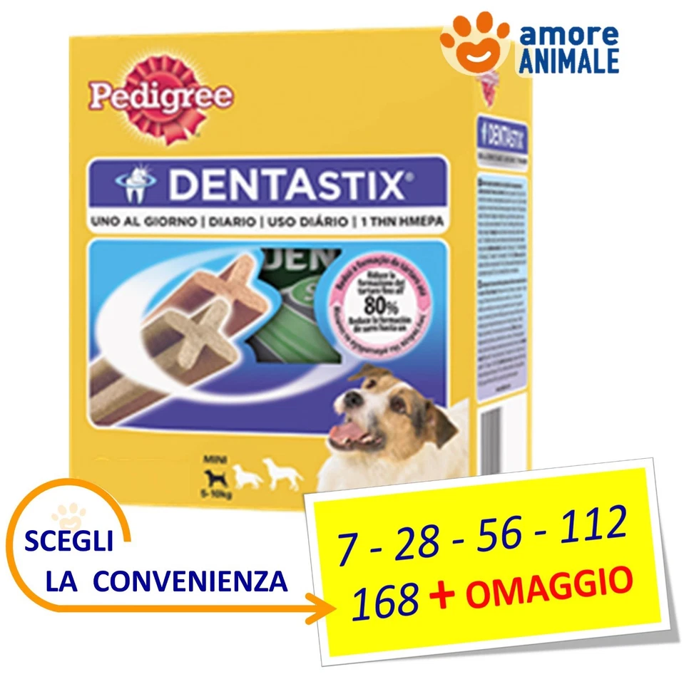 Pedigree Dentastix Small (tg. piccola) - Stick 7 / 28 / 56 / 112 / 168 + OMAGGIO