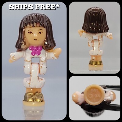 Polly Pocket Figure Becky Aka Miss White From Light Up Salon Bluebird Toys 1994