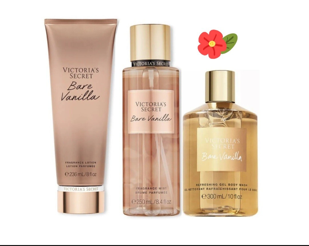 Victoria's Secret Bare Vanilla Fragrance Mist, Lotion And Body