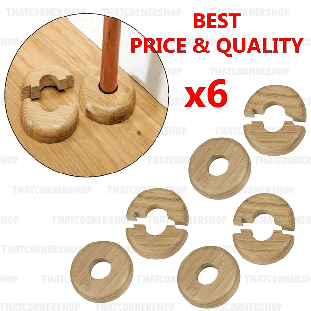1 X 15mm Solid Wooden Beech Effect Radiator Pipe Collar Wood Floor