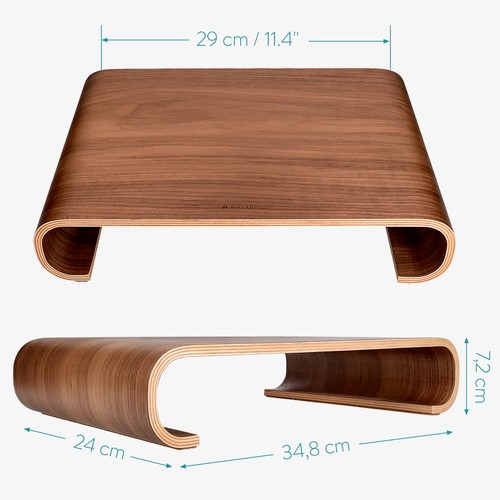 Support de Moniteur avec Rangement en Bois pour Écran PC - Réhausseur en Bois - Photo 4/5