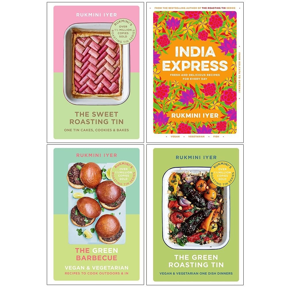 Rukmini Iyer Collection 4 Books Set Sweet Roasting Tin,India Express,Green Bar