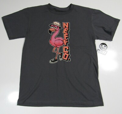 Neff Boys Youth Cool Flamingo 100% Cotton Gray Medium Tshirt Nwt