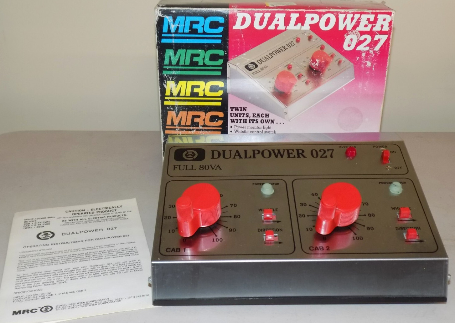 MRC Dual Power O27 AC Train Transformer Layout Ready #NBR AH104 Tested Boxed B