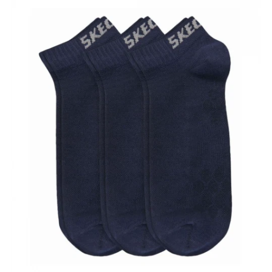 Skechers Mesh Ventillation Sneaker Socks 3 Pack Navy eBay