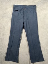 VINTAGE Big E LEVIS Pants Black Tab 28x28 Blue Sta-Prest Flare Leg Bell Bottom