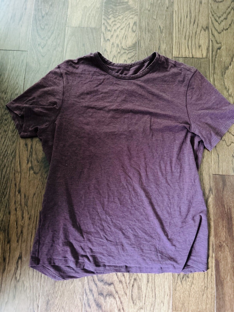 Men’s Lululemon Soft Jersey Shirt Size Large Heathered Goodnight Plum Purple
