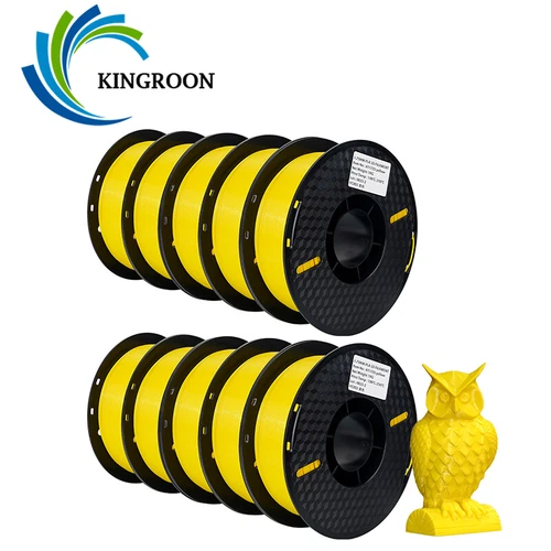 Kingroon 10KG 3D Drucker Filament PLA 1,75 mm FDM Bündel Spulen 10 Roll 1KG Gelb
