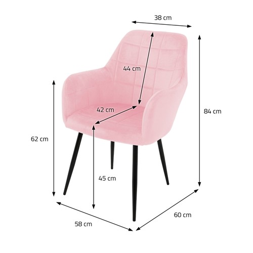 6 sillas de comedor sillas de salón silla de terciopelo silla de cocina juego rosa - Imagen 6 de 6