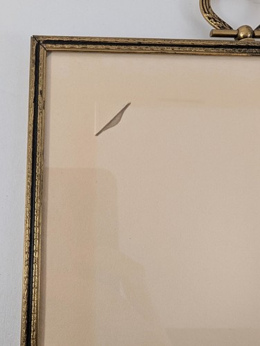 Vintage Ornate Gold Metal Picture Photo Frame Hook Mat & Velvet Backing - Picture 16 of 17
