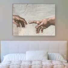 WANDKINGS Leinwandbild Michelangelo - "die Erschaffung Adam" 