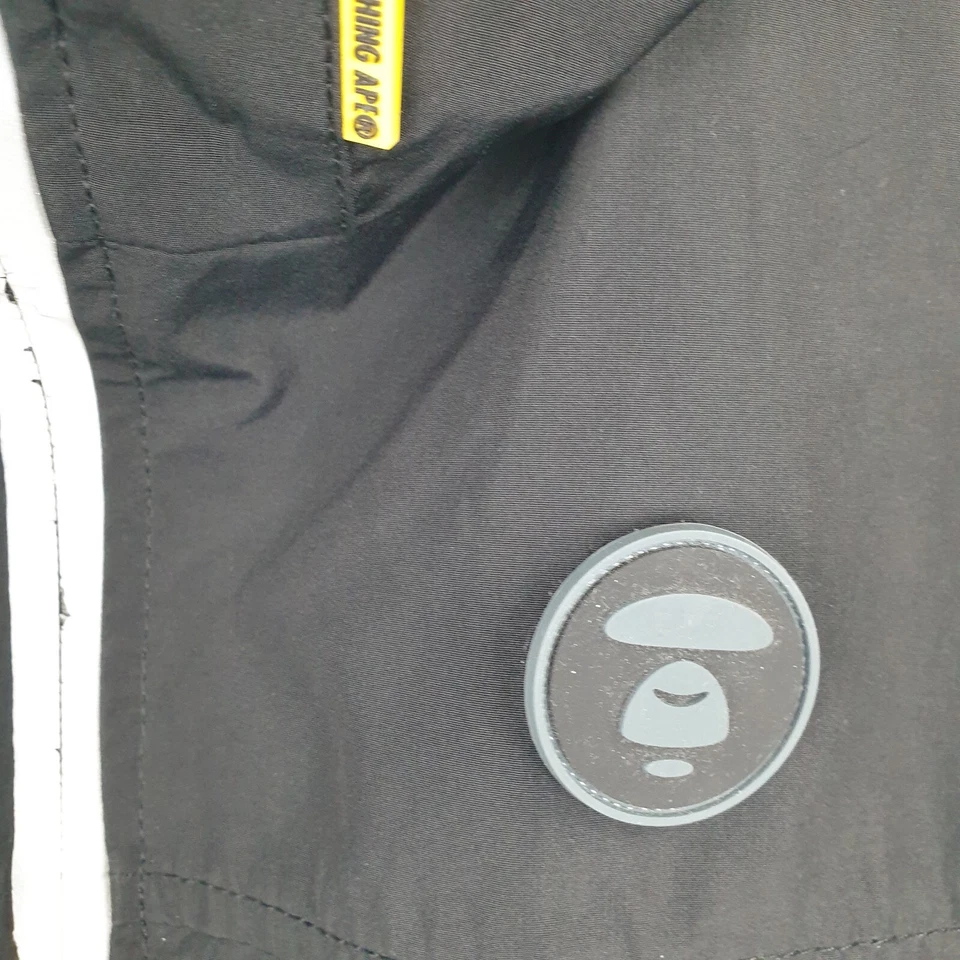 Aape A Bathing Ape Jacket Mens Small Black Camo Panel Reflective Hooded - Image 2 of 4