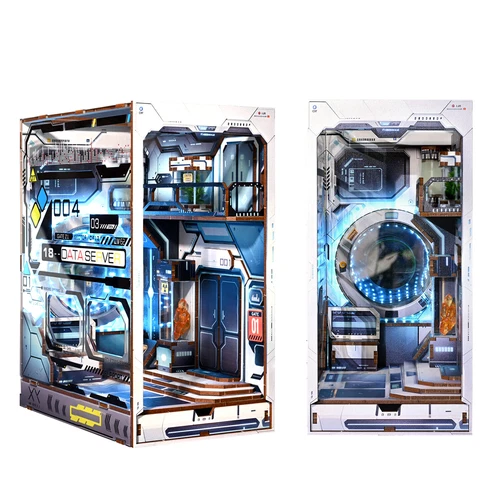 Kit puzzle in legno fai da te Book Nook 3D angolo libri kit modello casa delle bambole kit con LED - Foto 68 di 70