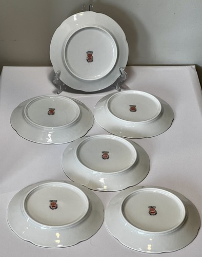Porcelaine France Set of 6 Wine Themed 5.75" Appetizer Plates Excel. Used Cond. - Picture 2 of 3