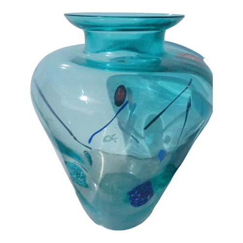 Vintage Signed Murano Large Vase by Maestro Luigi Vittorio 1994
