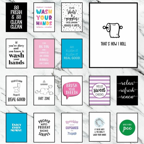 Framed Bathroom Prints and Poster for Toilet Wall Artwork Modern Home Décor Art - 第 1/44 張圖片
