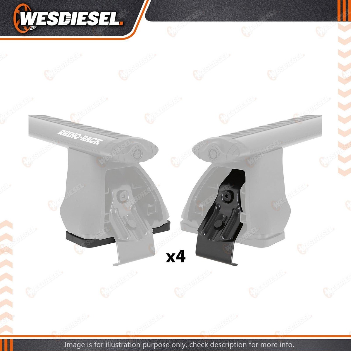 of Rhinorack 2500 Fitting Kit fit Roof Rack Bars JA2352 JA2157