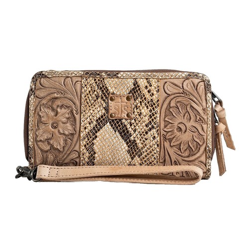 STS Ranchwear Leather Crossbody Bag Brown Colorful Patchwork 