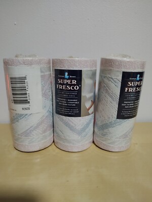 3 Rolls Graham & Brown Super Fresco Textured Vinyl Border #92820  - Pastel Pink 