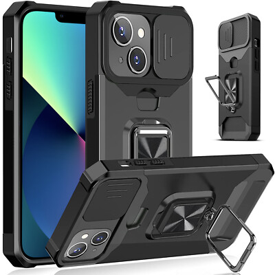For iPhone 13 12 11 SE XR XS 8 Shockproof Rugged 360 Ring Stand Armor Cover Case
