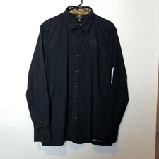 Cirque De Soleil Men's Medium Long Sleeve Button Up Shirt Black Embroidered Sun