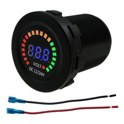 12V-24V Universal LED Display Digital Voltmeter Measure Voltage 7-30V with Lo...