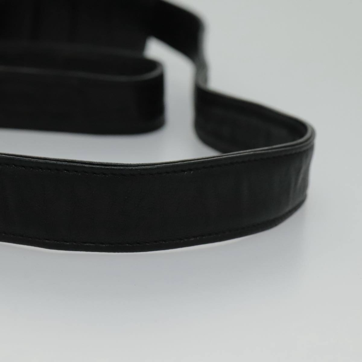 CHANEL Mademoiselle Shoulder Bag Lamb Skin Black Gold CC Auth yk15502AV