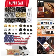 120 Set Leather Snap Fasteners Kit, 12.5mm Metal Button Snaps Press Studs wit...