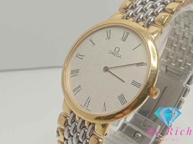 OMEGA De Ville Men's Ivory Stainless Steel Quartz Watch 395.0875.2 Analog Dress Timepiece