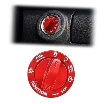 Rotary Push Start Button Cover, Metal Car Engine Start Stop Button Anti Red