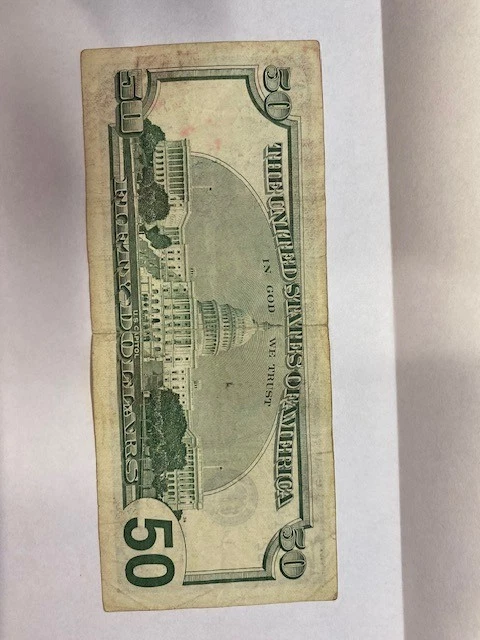 Series 2001 $50 FRN CB 51498904 Old Currency P5002 - Image 2 of 2