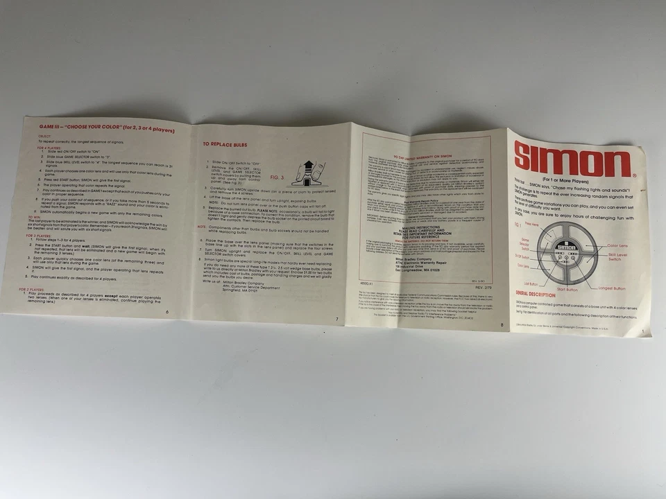 Juego de colección Milton Bradley Simon 1979 memoria electrónica habilidad juguete ¡funciona! Foto 4 de 4