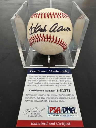 Hank Aaron PSA DNA Autograph Baseball