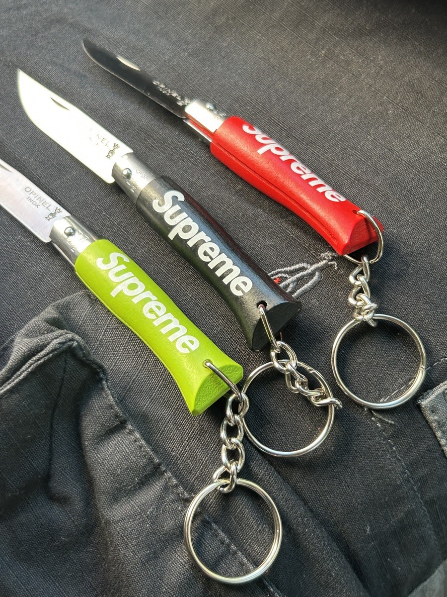 Supreme Opinel No. 4 Folding Knife Keychain Black Green Red The